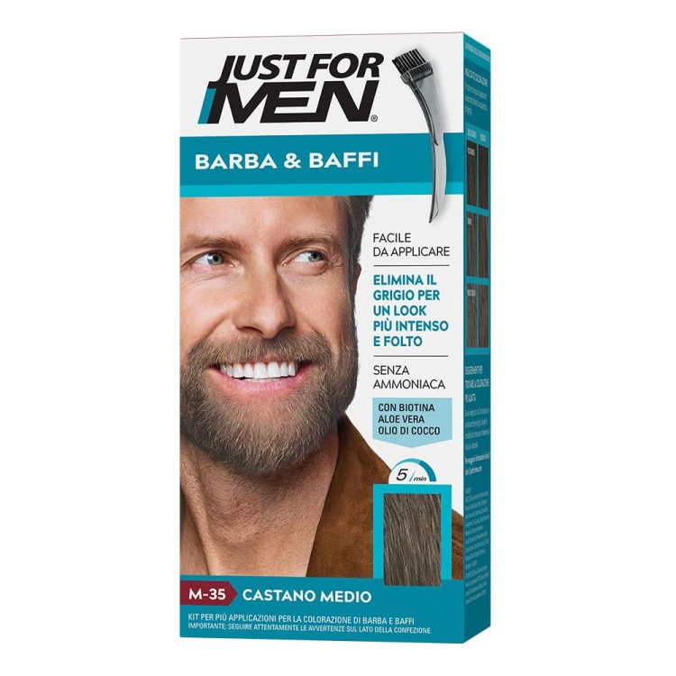 Just for Men Colorante Istantaneo Barba e Baffi Castano Medio