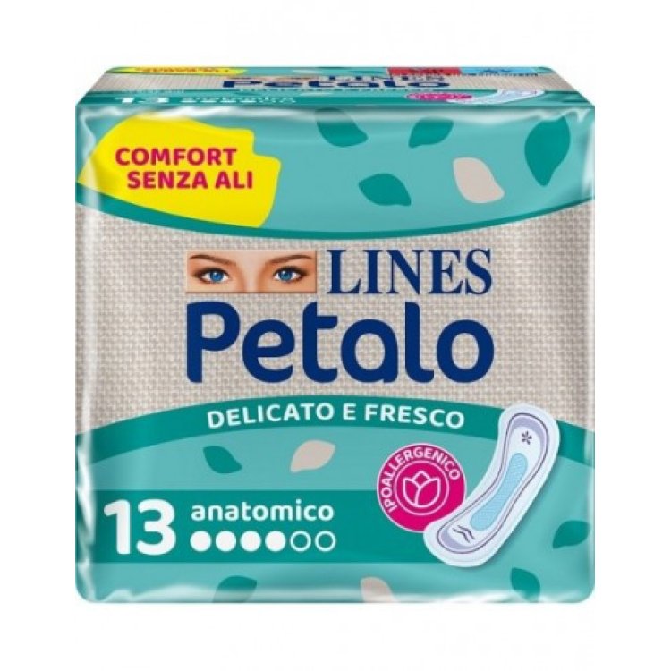 Lines Petalo Blu Assorbente Anatomico Ipoallergenico 13 Pezzi