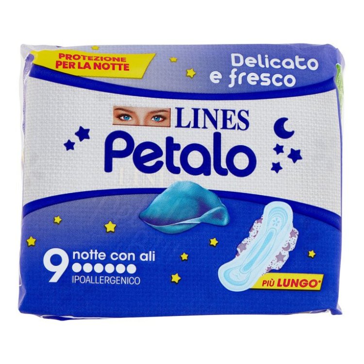 Lines Petalo Assorbenti Notte con Ali 9 Pezzi