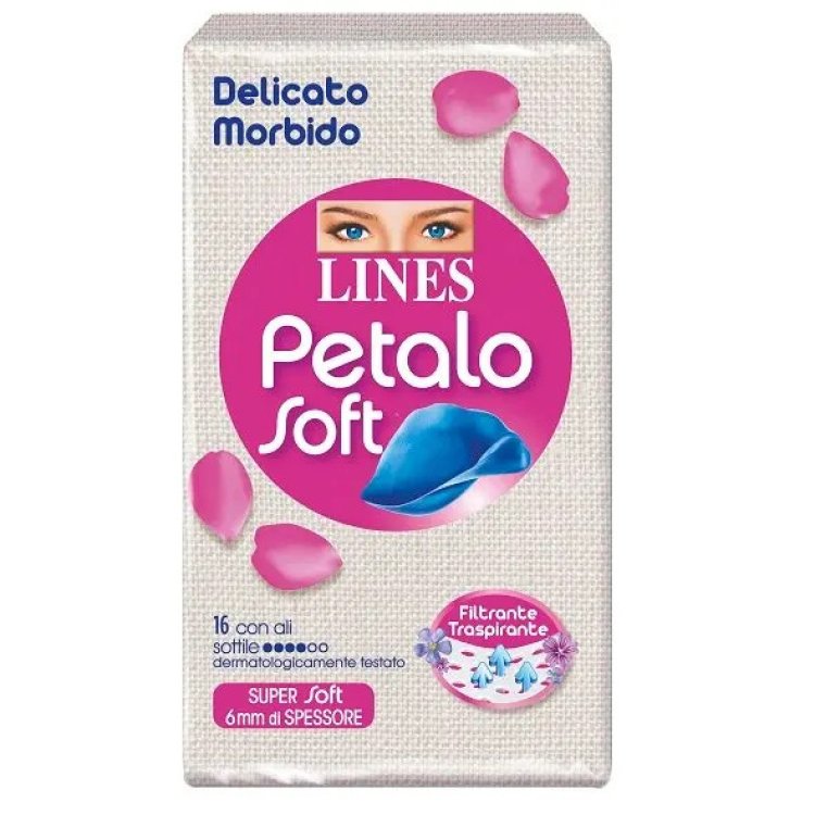 Lines Petalo Soft Assorbenti con Ali per Pelli Sensibili 16 Pezzi