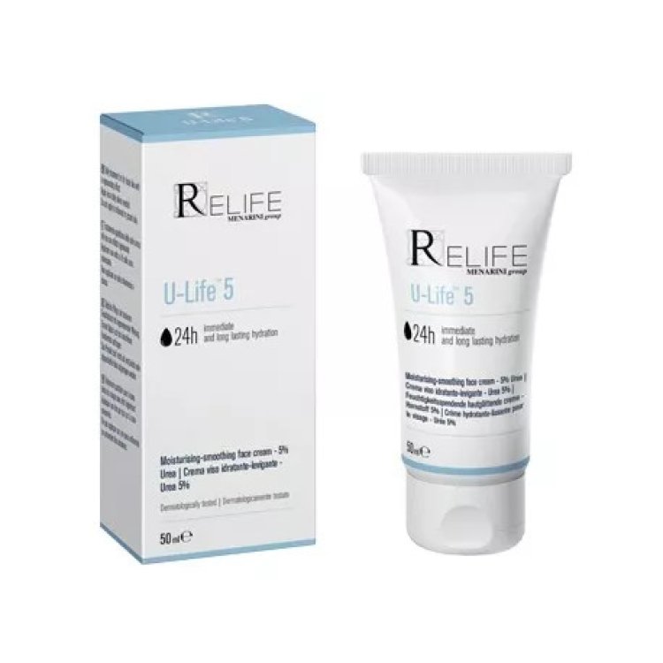 Relife U-Life 5 Crema viso idratante levigante con urea e acido glicolico 50ml