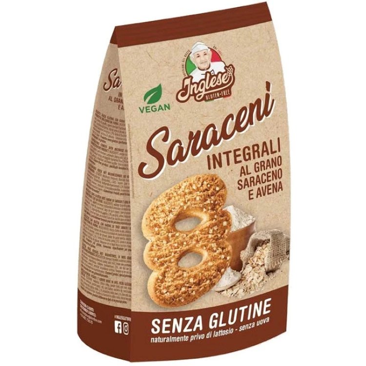 Gaia Biscotti Avena Saraceni Inglese, Biscotti Integrali Ricchi di Fibre