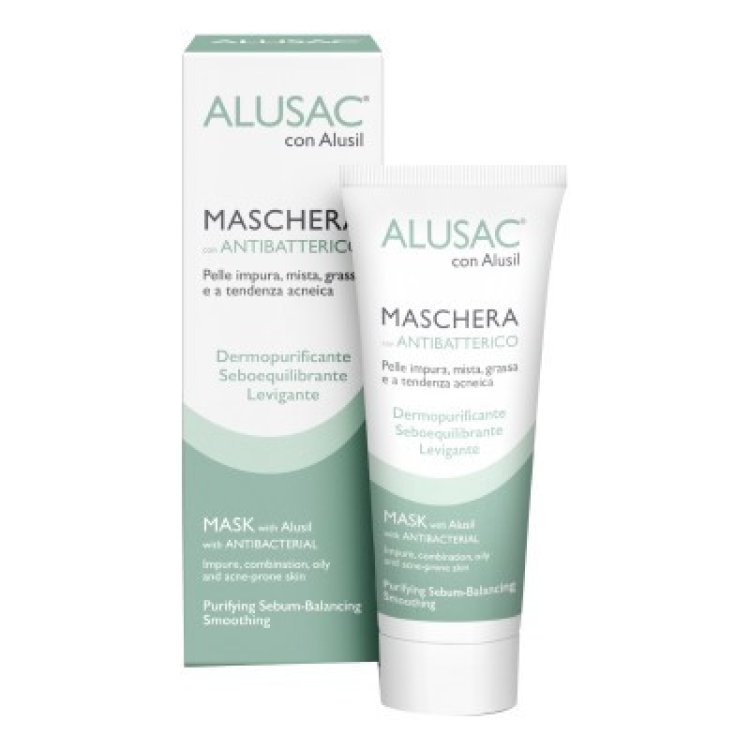 Alusac Maschera Viso Purificante Seboequilibrante Pelle Grassa Acneica 75ml