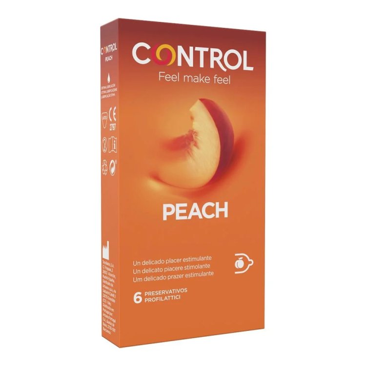 Control Peach Preservativi Aromatizzati Pesca Forma Anatomica Adapta - 6 Pezzi Control Peach Preservativi Aromatizzati Pesca Forma Anatomica Adapta - 6 Pezzi