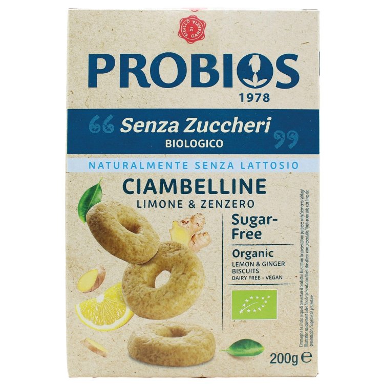 Probios Ciambelline Limone e Zenzero Biscotti senza Zuccheri 200g