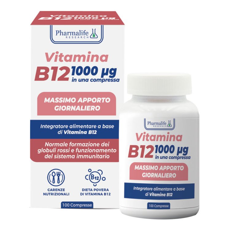 Pharmalife Research Vitamina B12 Integratore Alimentare Supporto Nutrizionale 100 Compresse Pharmalife Research Vitamina B12 Integratore Alimentare Supporto Nutrizionale 100 Compresse