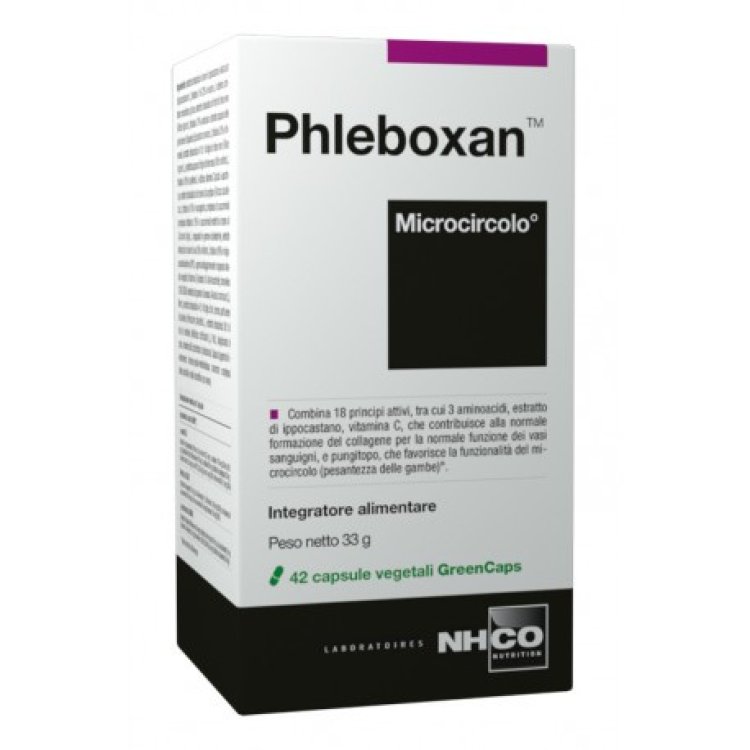 Nhco Phleboxan Integratore Alimentare per Microcircolo 42 Capsule Vegetali