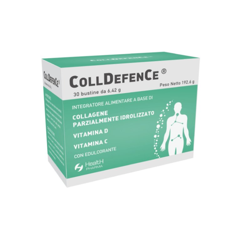 Health Pharma CollDefence Integratore Collagene Vitamina C D 30 Bustine