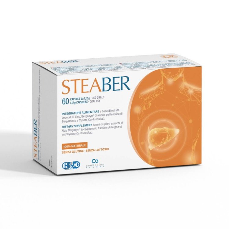 Coohesion Pharma Steaber Integratore Alimentare per Fegato Grasso 60 Capsule