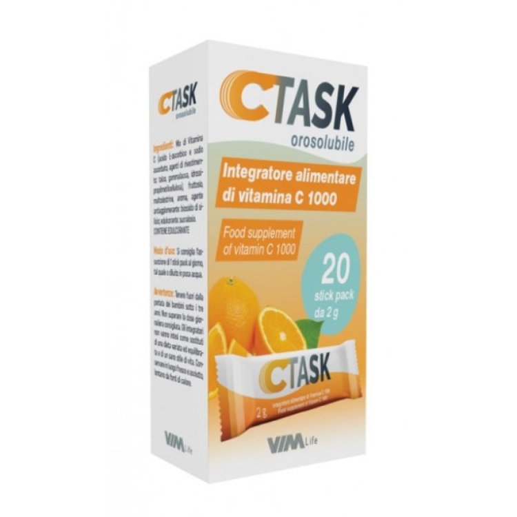 Vim G.ottaviani C-Task 1000 Integratore Vitamina C Stick Orosolubili 20 Pezzi