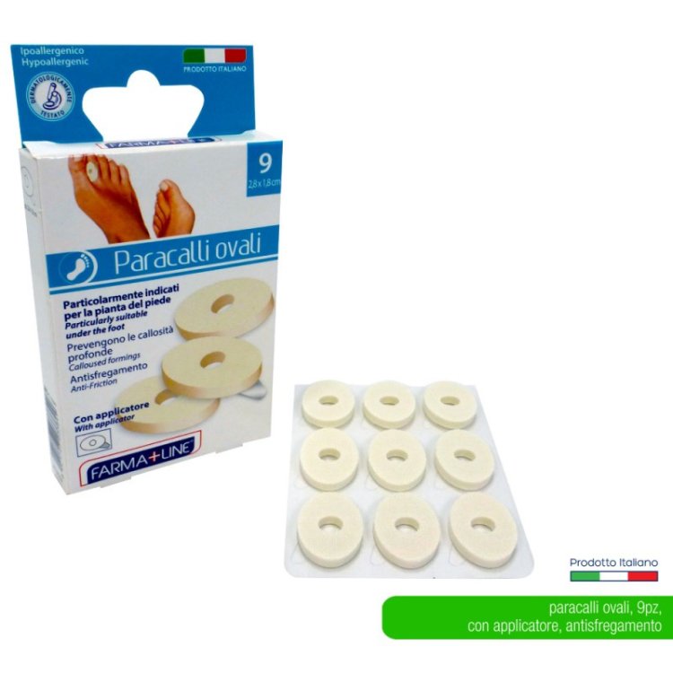 Farma+line Cerotti per Piedi Paracalli Ovali 9 Pezzi