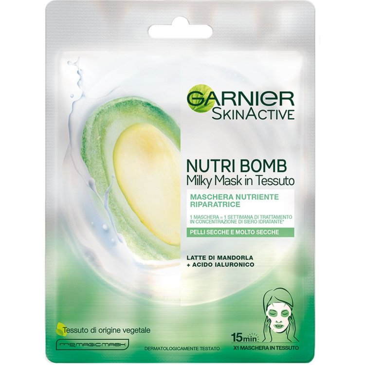 Garnier Nutri Bomb Maschera Viso Latte Mandorla Idratante Pelli Secche 28g