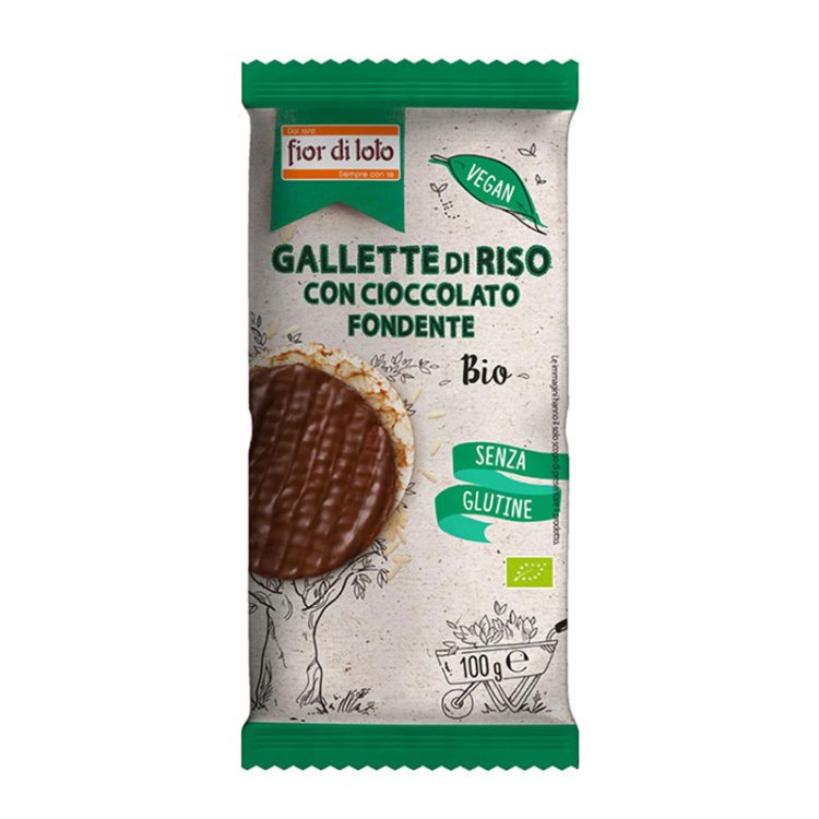 Fior di Loto Gallette di Riso con Cioccolato Fondente Senza Glutine 100g
