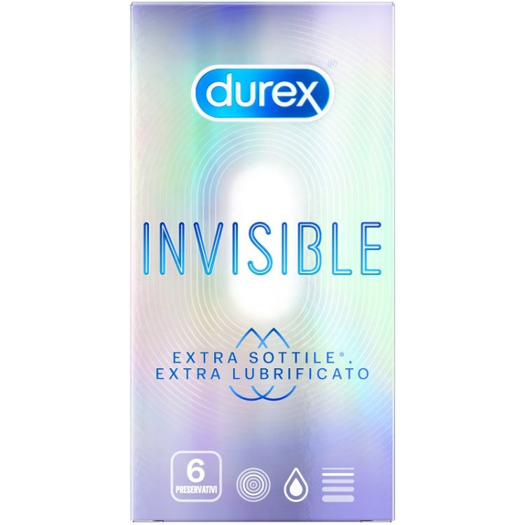 Durex Invisible Extra Lubrificati Preservativi Extra Sottili 6 Pezzi