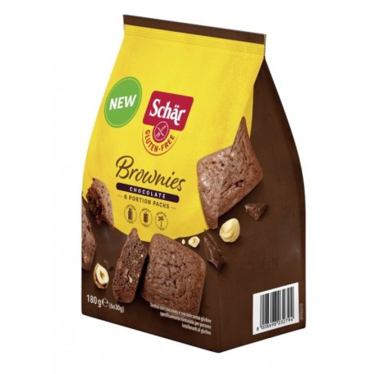 Schar Brownies Cioccolato e Nocciole Senza Glutine e Lattosio Monoporzione 6x30g