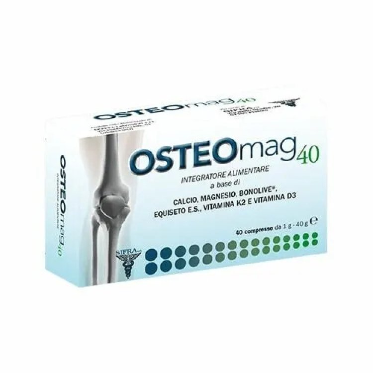 Sifra Osteomag Integratore di Calcio, Magnesio, Vitamina K2 e D3 40 Compresse
