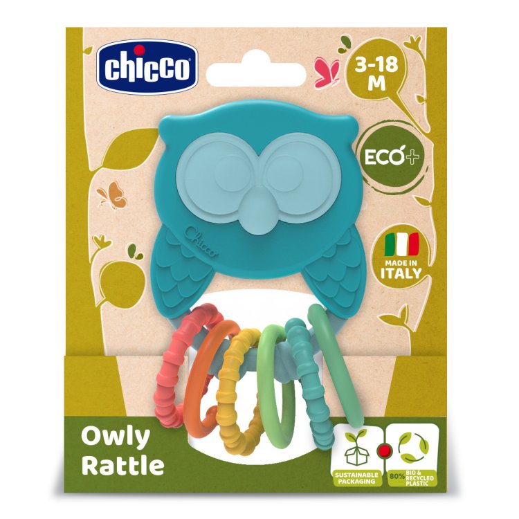 Chicco Gufo Trillino Eco+ Sonaglio per la Dentizione