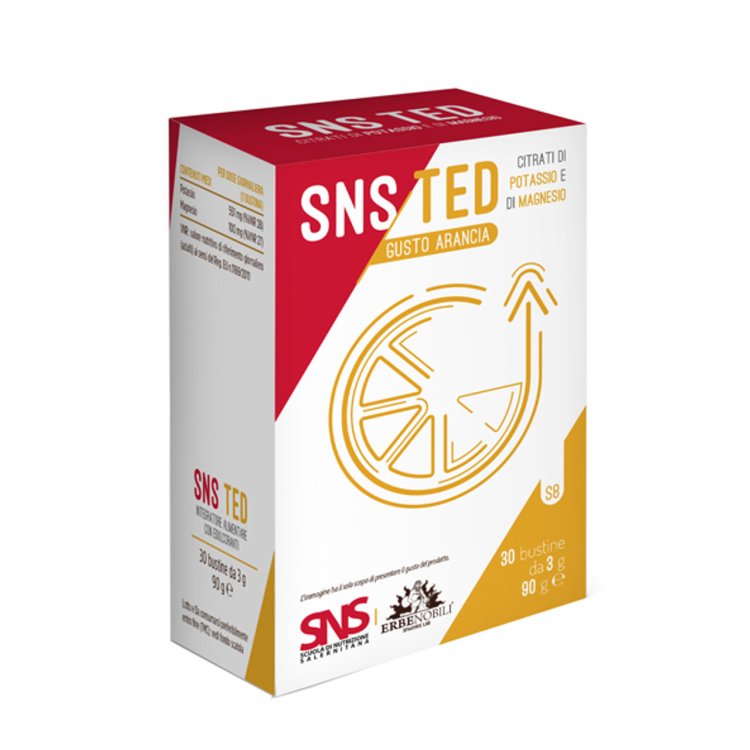 Erbenobili SNS Ted Integratore Magnesio e Potassio Gusto Arancia 30 Bustine