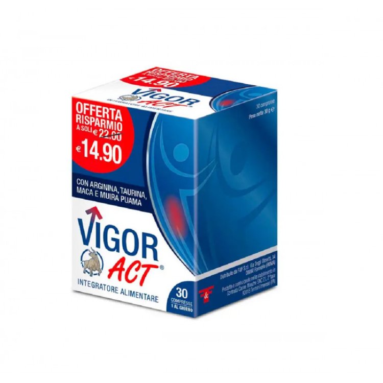 F&F Vigor Act Integratore Alimentare per Stanchezza Fisica e Mentale - 30 Compresse