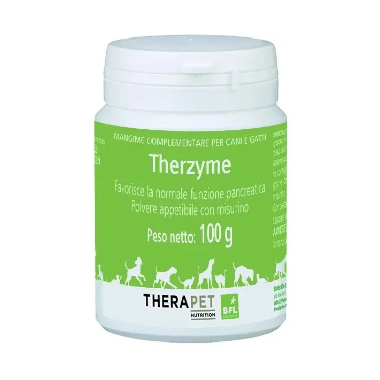 Bioforlife Therzyme Mangime Complementare per Pancreas Cani e Gatti, 100 g