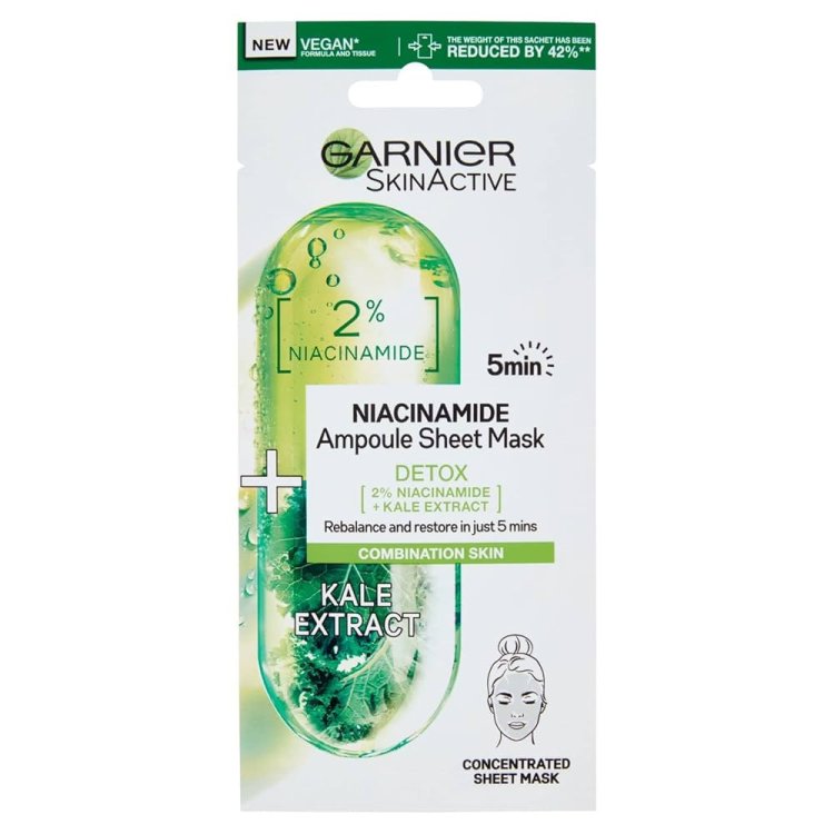 Garnier Maschera Viso in Tessuto Ampolla Detox Purificante per Pelli Miste e Grasse Garnier Maschera Viso in Tessuto Ampolla Detox Purificante per Pelli Miste e Grasse