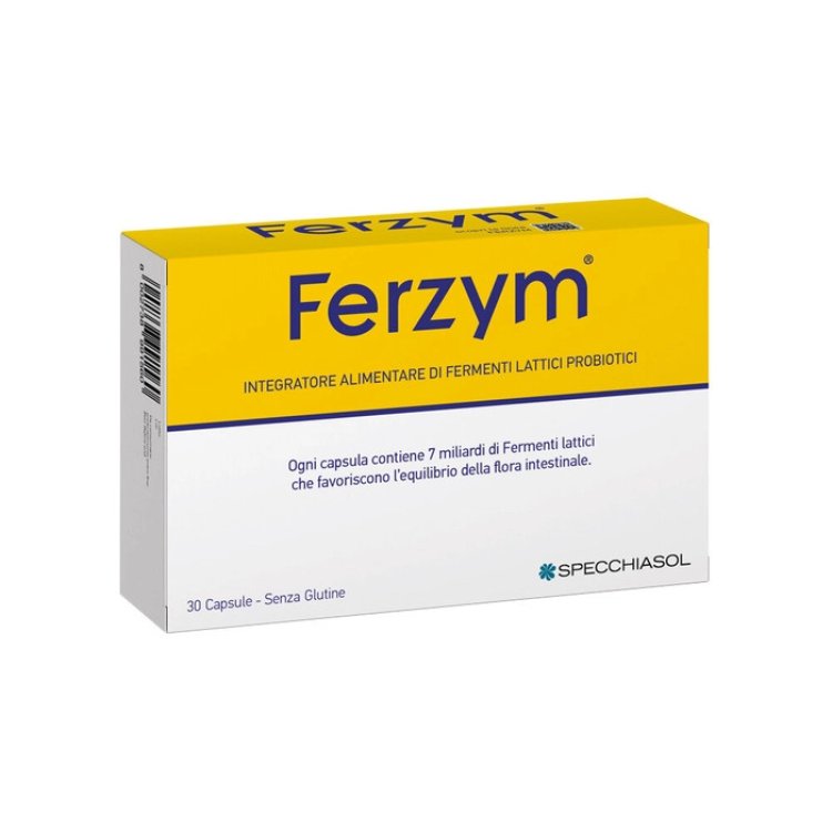 Ferzym Integratore Alimentare Fermenti Lattici per Flora Intestinale 30 Capsule