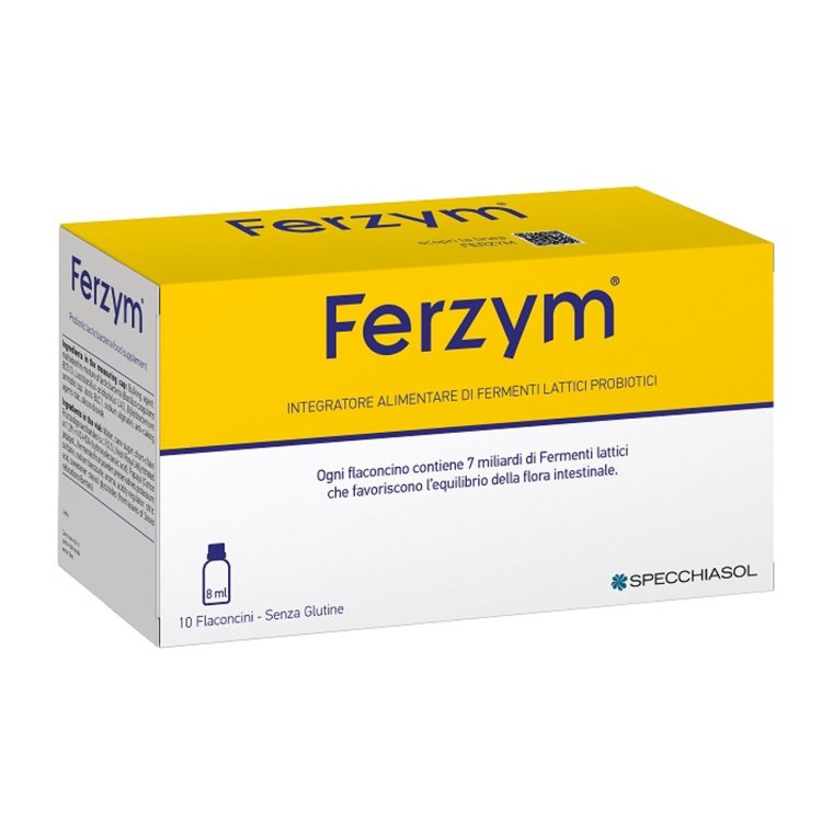 Ferzym Integratore Fermenti Lattici con Pappa Reale per Flora Intestinale - 10 Flaconcini
