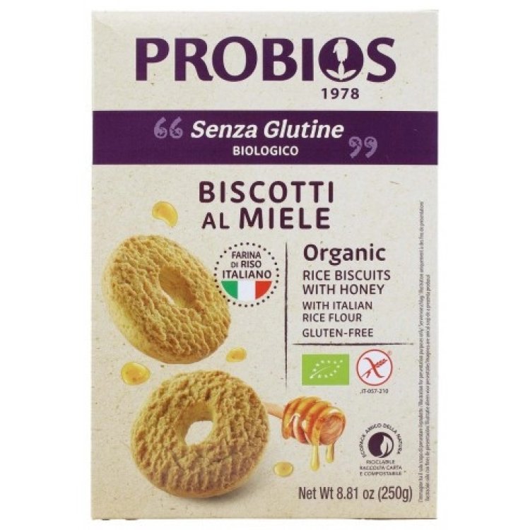 Probios Giullari al Miele Biscotti Senza Glutine 250g Probios Giullari al Miele Biscotti Senza Glutine 250g