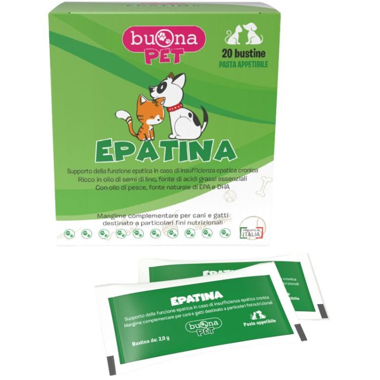 Buona Epatina Mangime Complementare per Cani e Gatti per Funzione Epatica - 20 Bustine Buona Epatina Mangime Complementare per Cani e Gatti per Funzione Epatica - 20 Bustine