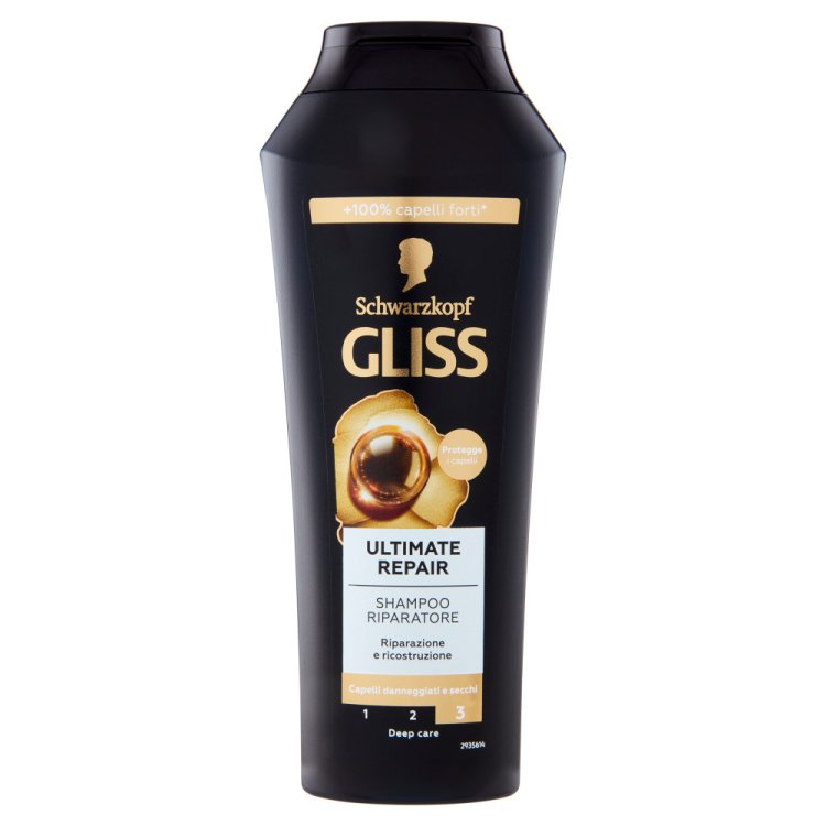 Gliss Ultimate Repair Shampoo Riparatore Capelli Danneggiati con Keratina 250ml