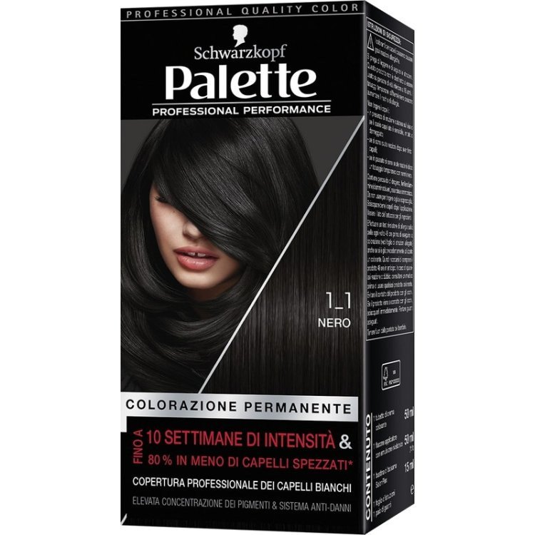 Schwarzkopf Palette Colorazione Permanente 1-1 Nero Copertura Capelli Bianchi