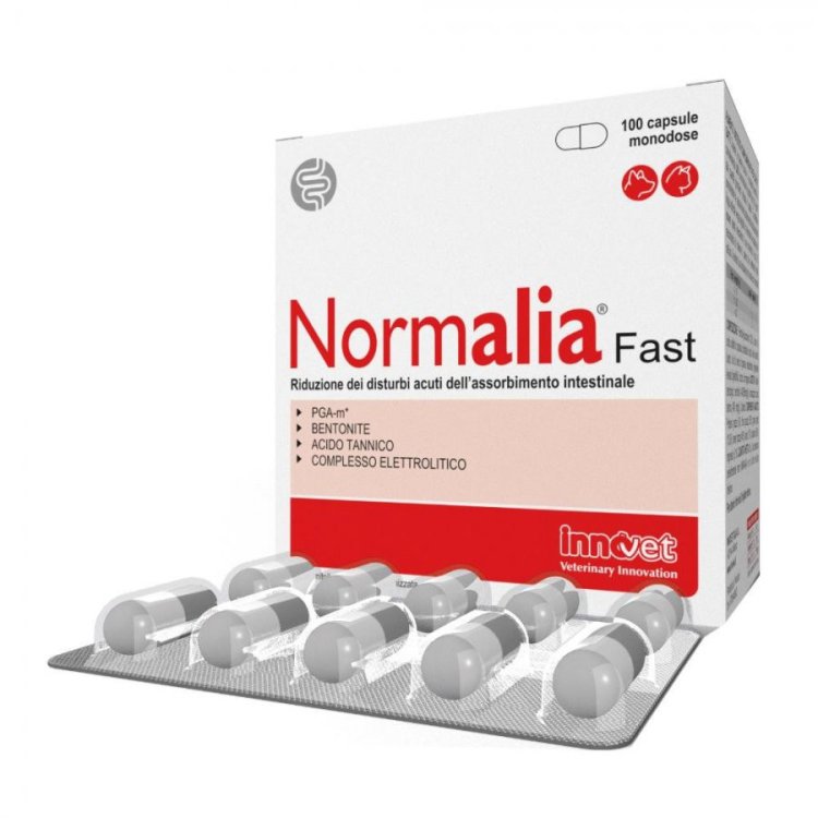 Normalia Fast Integratore Digestivo Disturbi Intestinali Cani Gatti 100 Capsule