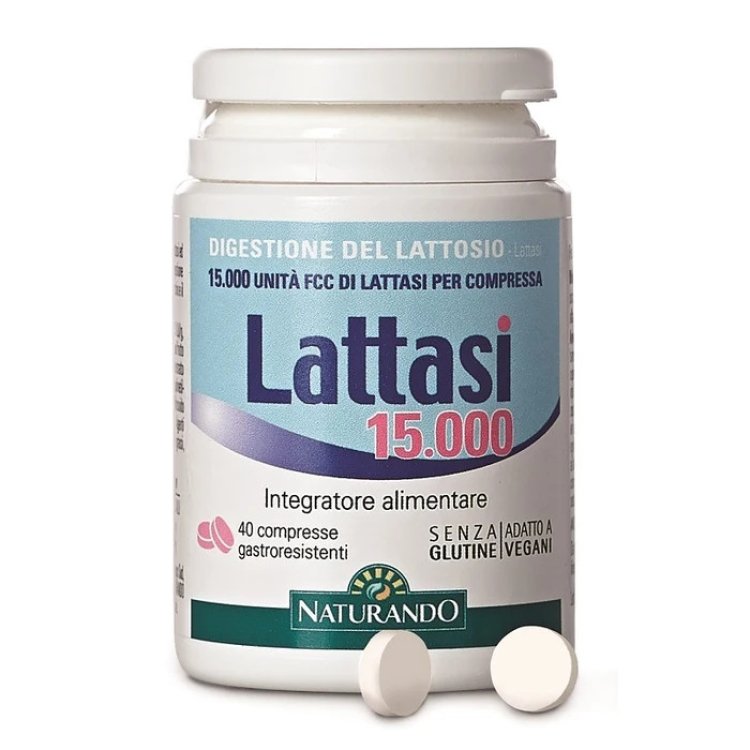 Naturando Lattasi 15000 Integratore Digestione Lattosio 40 Compresse Senza Glutine Naturando Lattasi 15000 Integratore Digestione Lattosio 40 Compresse Senza Glutine