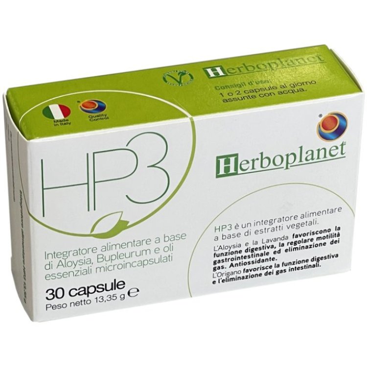 Herboplanet HP3 Integratore Alimentare per Digestione - 30 Capsule