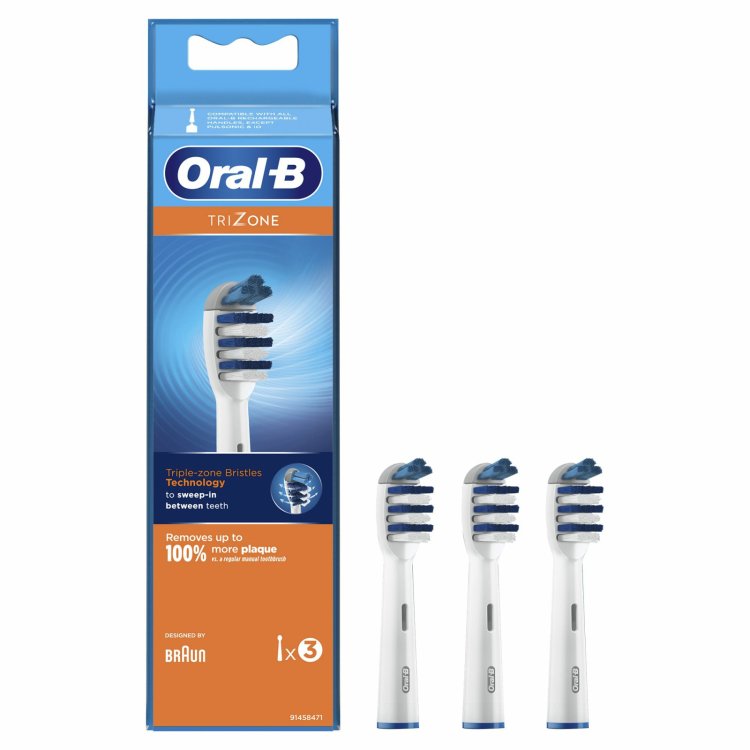 Oral-B TriZone EB30 Testine di Ricambio per Spazzolino Elettrico, 3 Pezzi
