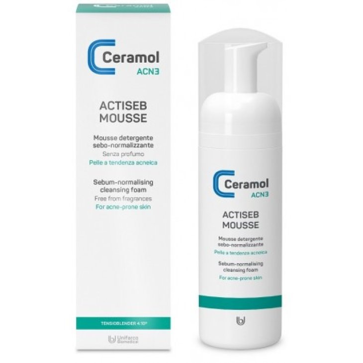 Ceramol ACN3 Actiseb Mousse Detergente per Pelle Acneica Formato 150 ml