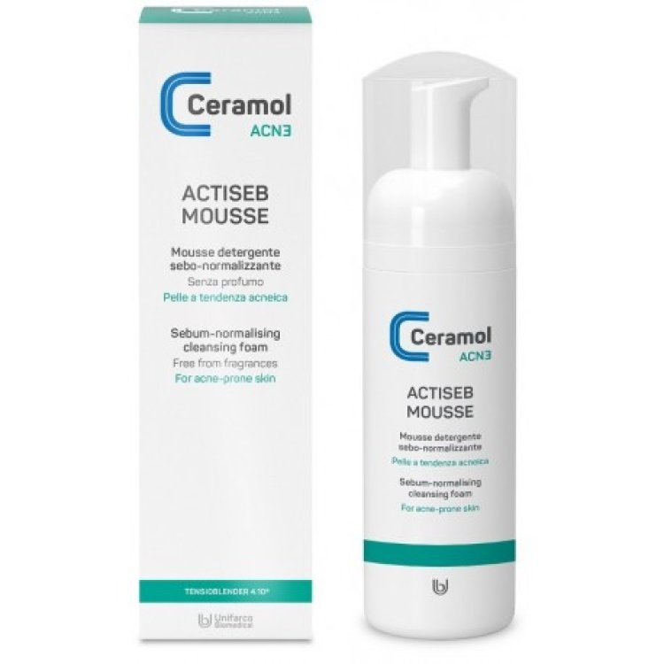 Ceramol ACN3 Actiseb Mousse Detergente per Pelle Acneica Formato 150 ml