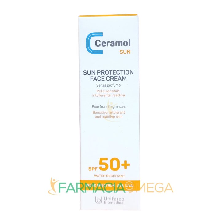 Ceramol Sun Crema Viso SPF50+ Protezione Solare Pelli Sensibili 50ml
