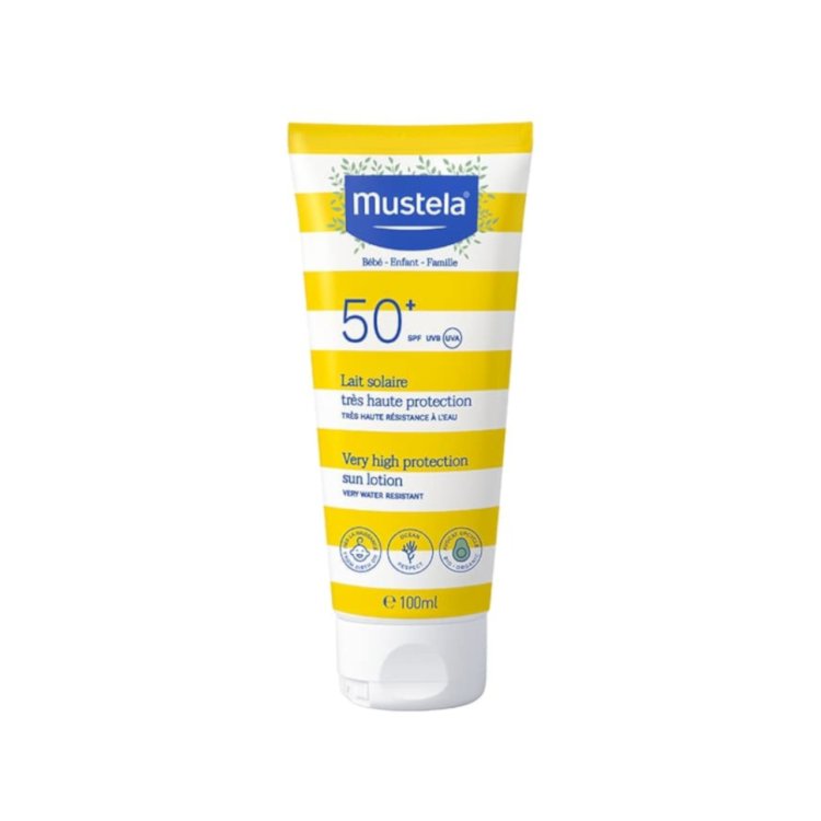Mustela Latte Solare Bambini SPF50+ Alta Protezione Viso Resistente Acqua 100ml