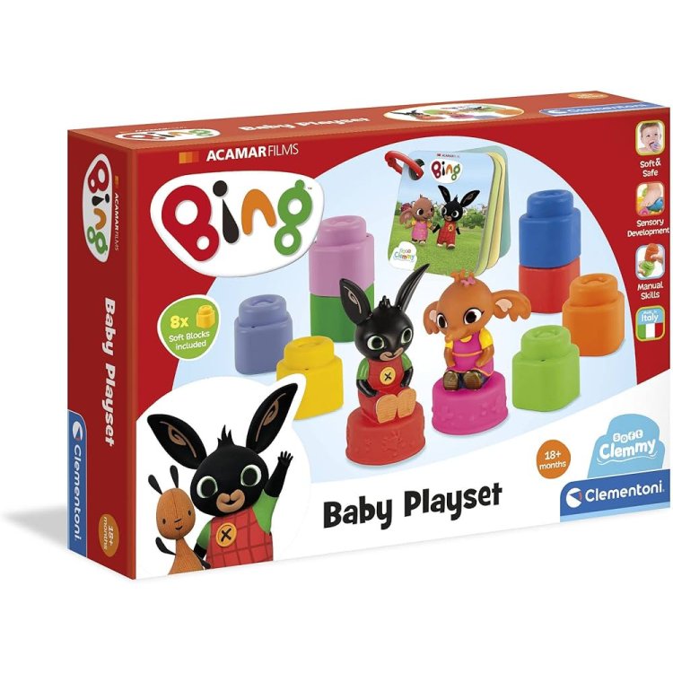 Clementoni Bing Playset Libricino con Mattoncini per Bambini Clementoni Bing Playset Libricino con Mattoncini per Bambini