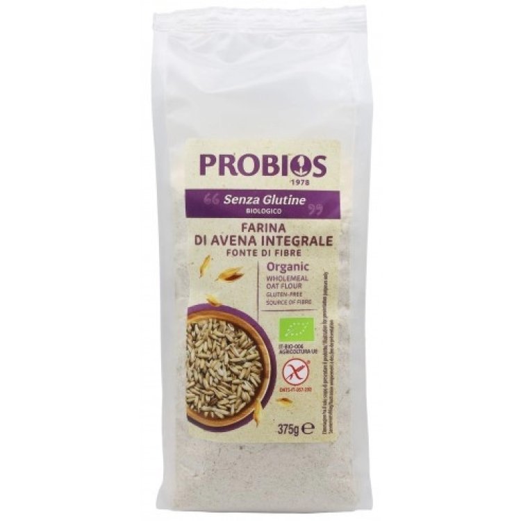 Probios Farina di Avena Integrale Senza Glutine per Ricette Dolci e Salate 375g