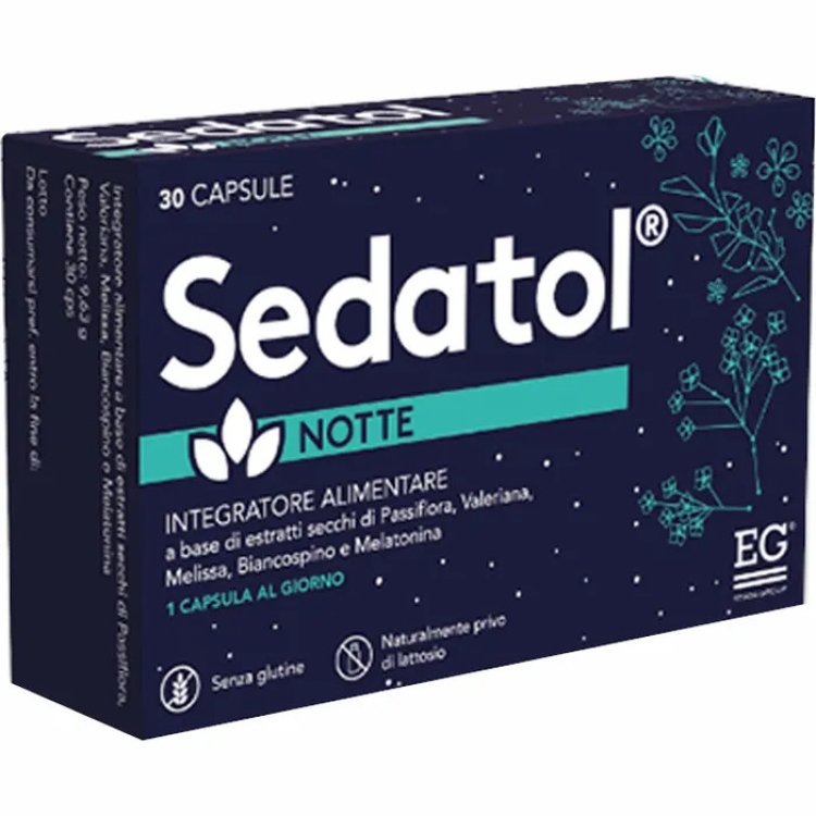 Sedatol Notte Integratore per Sonno Melatonina Valeriana Passiflora 30 Capsule