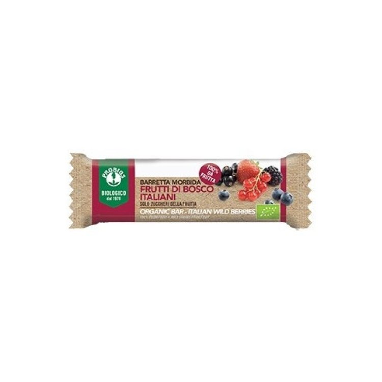Probios Barretta Morbida Frutti di Bosco Solo Frutta Bio Senza Glutine 28g