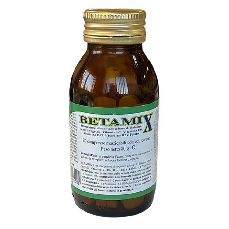 Herboplanet Betamix Integratore Vitamine C B6 B12 B2 Folato 80 Compresse Masticabili