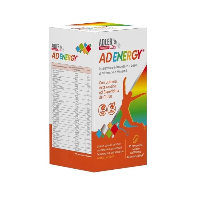 Adler Lab Adenergy 50 Compresse Integratore Multivitaminico per Adulti Senza Glutine Adler Lab Adenergy 50 Compresse Integratore Multivitaminico per Adulti Senza Glutine