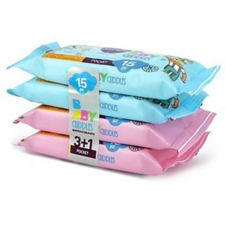 Clendy Baby Cuddles Salviette Imbevute Ipoallergeniche 4x15 Pezzi