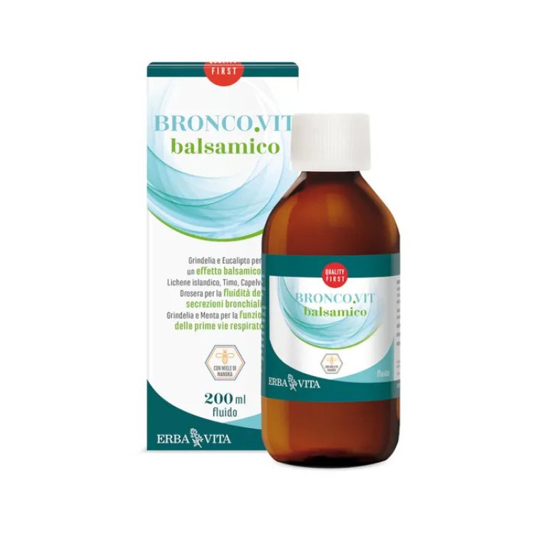 Erba Vita Broncovit Balsamico Fluido Integratore per Benessere Respiratorio 200ml