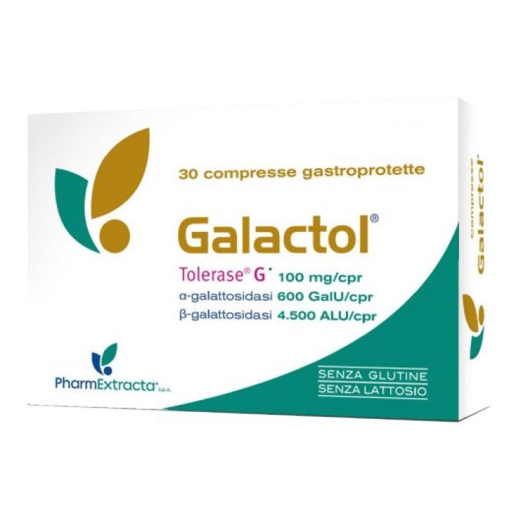 PharmExtracta Galactol Integratore per Intolleranza Glutine e Lattosio, 30 Compresse