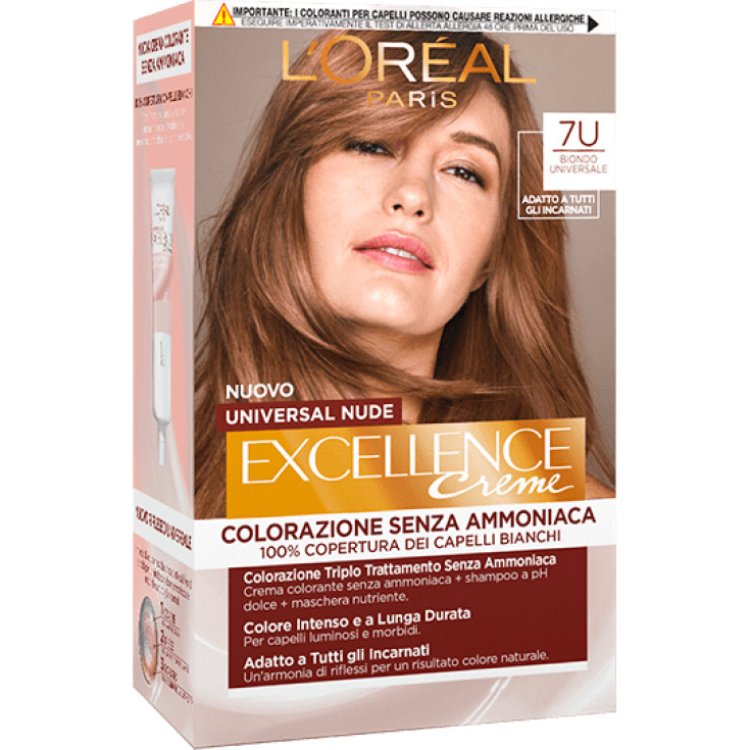 L'oreal Paris Excellence Nude Colorazione Permanente Senza Ammoniaca 7U Biondo Universale L'oreal Paris Excellence Nude Colorazione Permanente Senza Ammoniaca 7U Biondo Universale