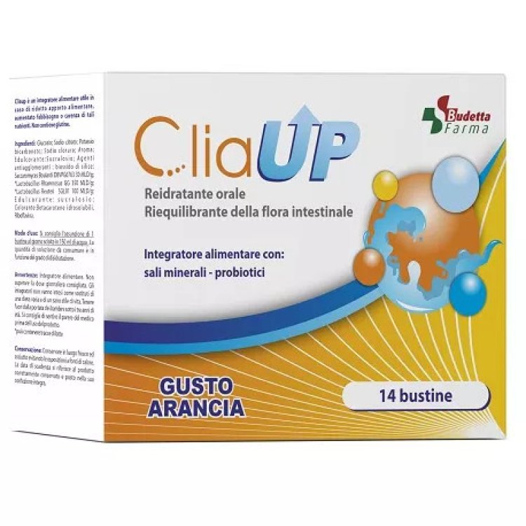 Budetta Farma CliaUP Integratore Flora Intestinale Reidratante Orale 14 Bustine Budetta Farma CliaUP Integratore Flora Intestinale Reidratante Orale 14 Bustine